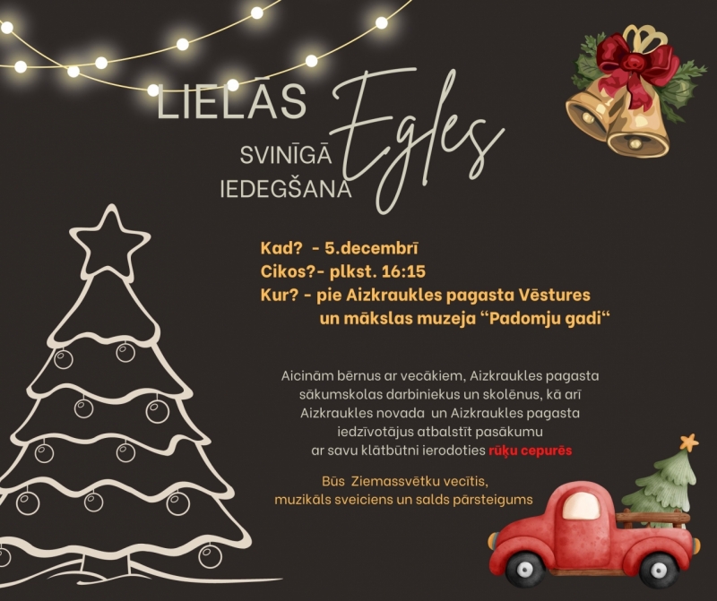Egles iedegšana afiša