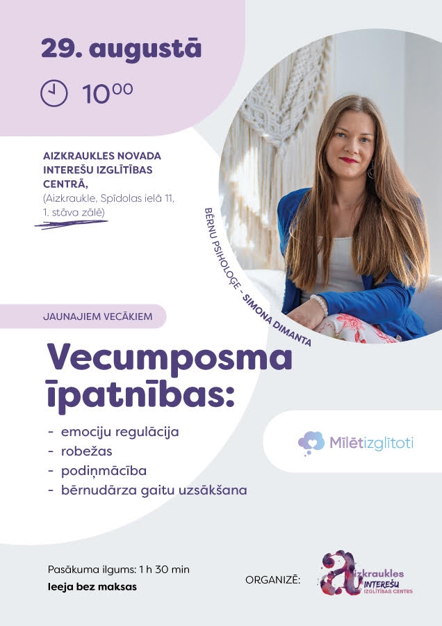 Semināra jaunajiem vecākiem afiša
