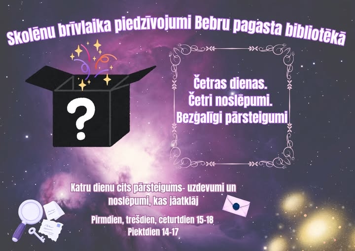 Skolēnu brīvlaika piedzīvojumi Bebru pagasta bibliotēkā 