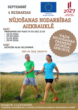 Nūjošanas nodarbību afiša