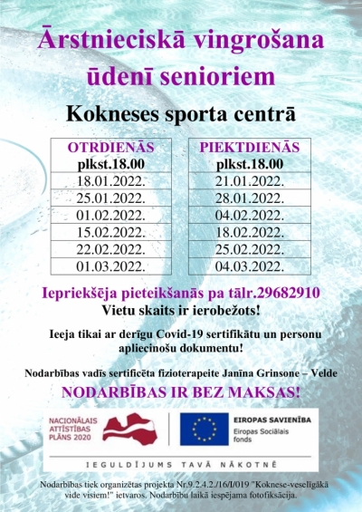 ārstnieciskā vingrošana ūdenī