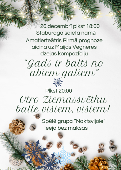 Amatierteātra “Pirmā prognoze” dzejas uzvedums “Gads ir balts no abiem galiem” un balle