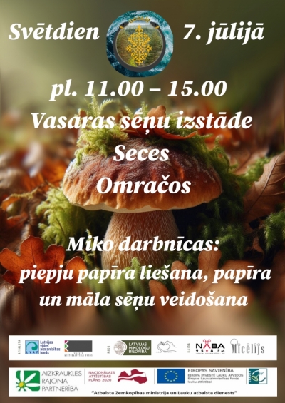 sēņu izstādes afiša 