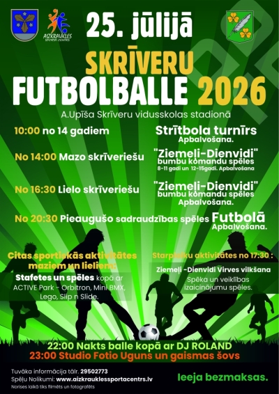 Skrīveru futbolballes afiša