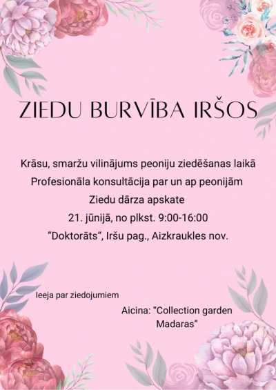 ziedu burvība iršos