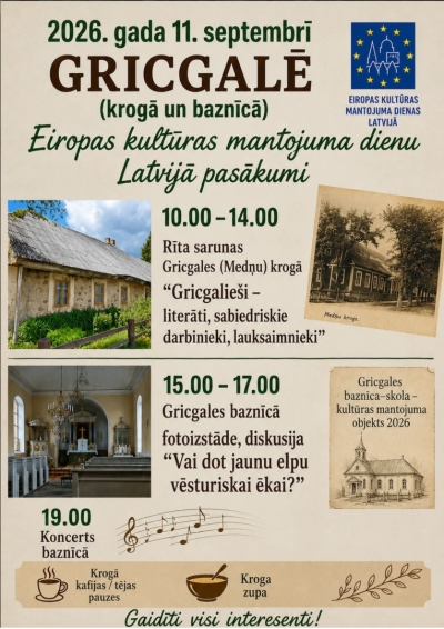 Eiropas kultūras mantojuma dienas Gricgalē