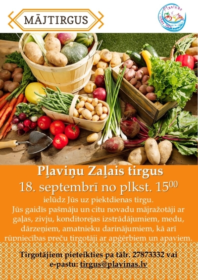 zaļas tirgus ar dārzeņiem