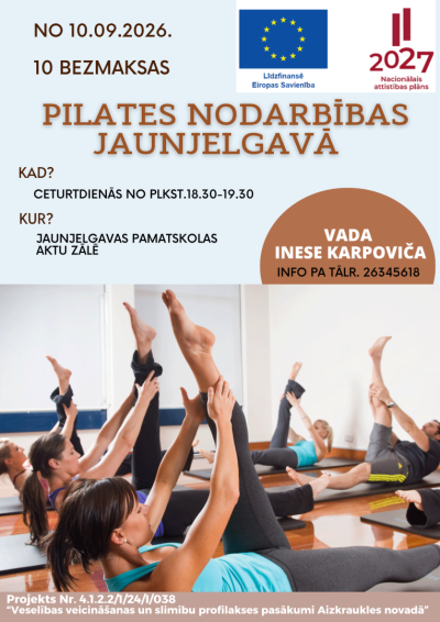 pilates nodarbības afiša