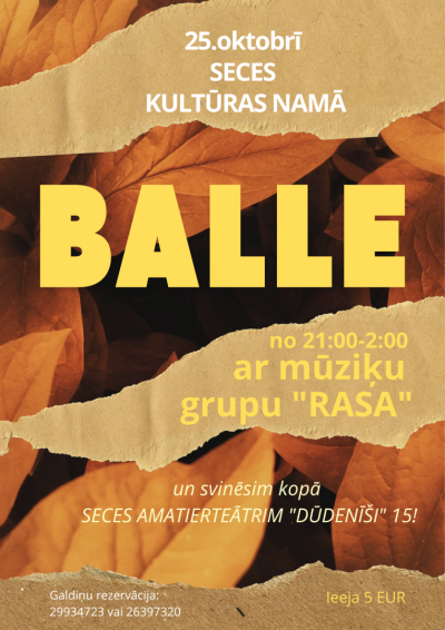 balle ar mūziķu grupu RASA
