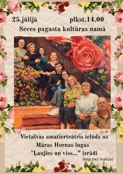 Vietalvas amatierteātris ielūdz uz Māras Hornas lugas “Ļaujies un viss...” izrādi Secē