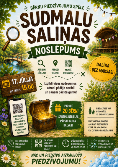 Bērnu piedzīvojumu spēle “Sudmalu saliņas noslēpums”