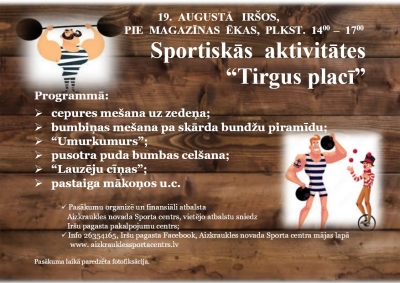Sportiskās aktivitātes "Tirgus placī"