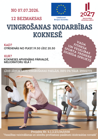 Vingrošanas nodarbību afiša