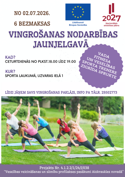 Vingrošanas nodarbību afiša