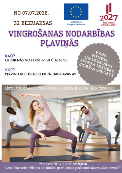 Vingrošanas nodarbību afiša