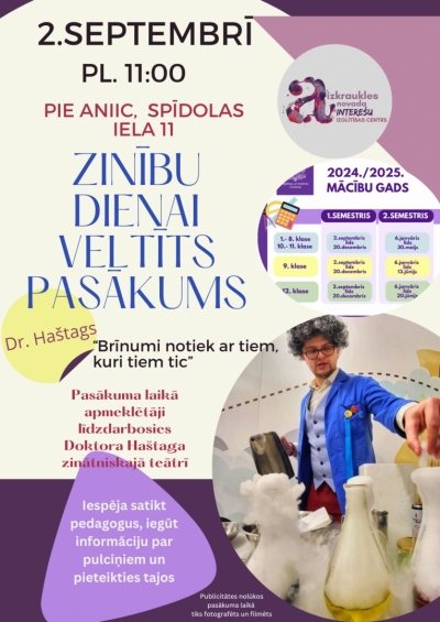Zinību dienas pasākuma afiša
