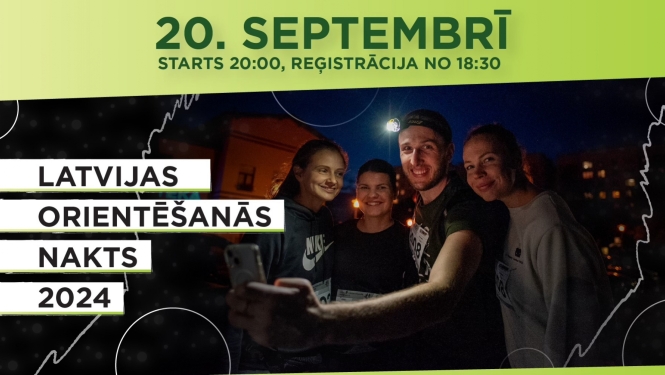 Latvijas Orientēšanās nakts pasākuma afiša
