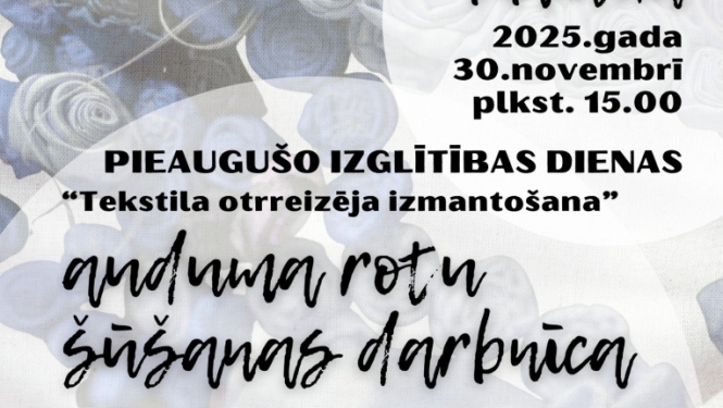Auduma rotu šūšanas darbnīca ar mākslinieci Lieni Dāboliņu
