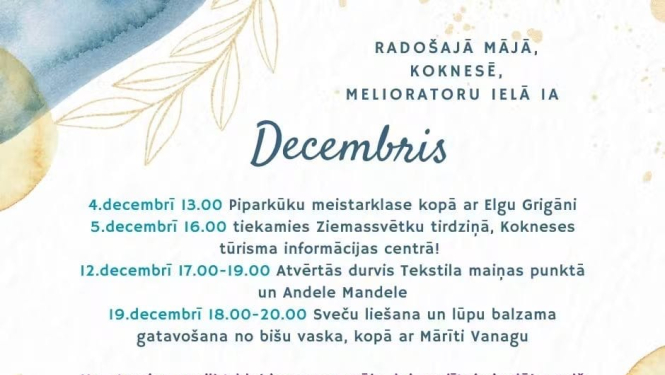 Decembris Radošajā mājā Koknesē