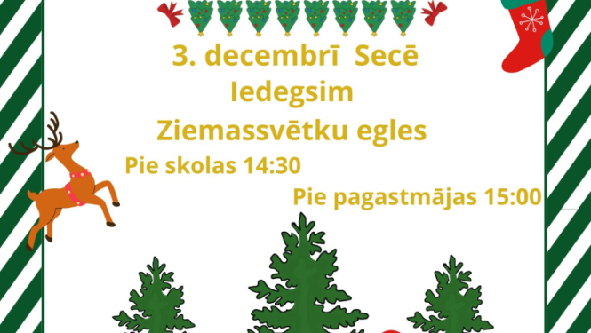 Ziemassvētku egļu iedegšana Secē