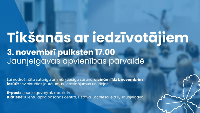 iedzīvotāju tikšanās ar pārvaldes vadību afišu