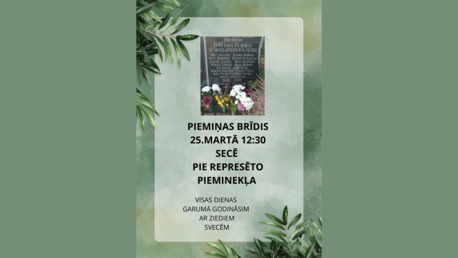 Piemiņas brīdis pie represēto pieminekļa Secē