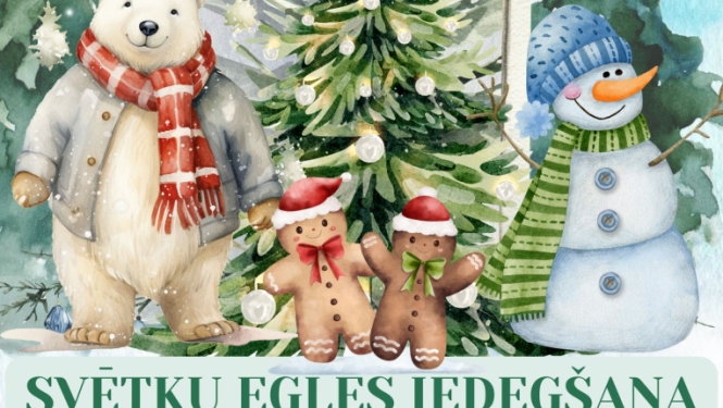 Svētku egles iedegšana Jaunjelgavā
