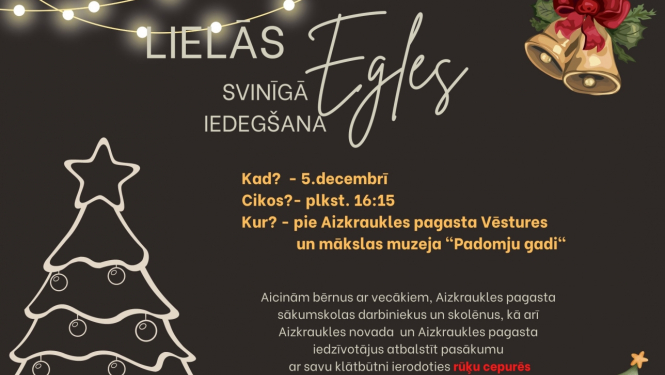 Egles iedegšana afiša