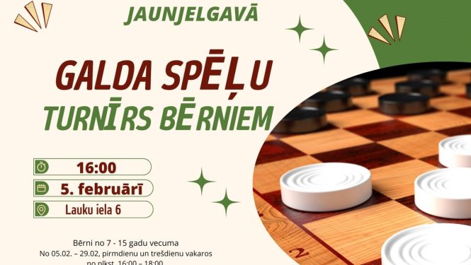 Galda spēļu turnīrs bērniem