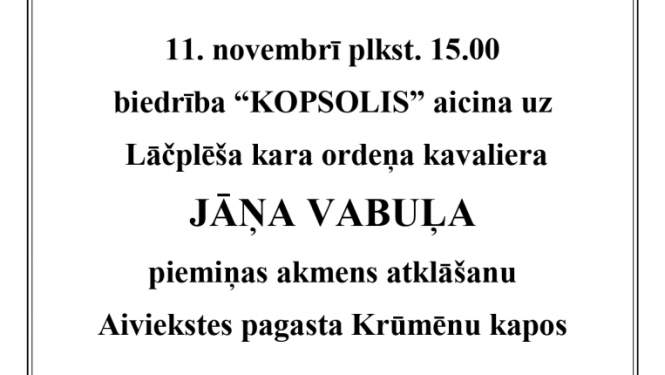 piemiņas akmens atklāšana