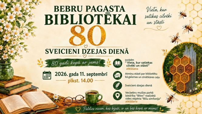 Bebru pagasta bibliotēkai 80