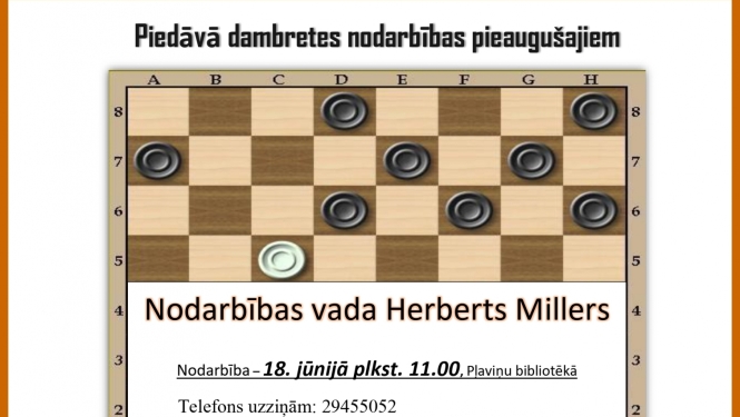 nodarbības dambretē - afiša