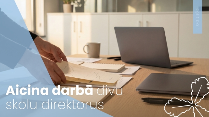 uz galda atrodas dators un dokumenti