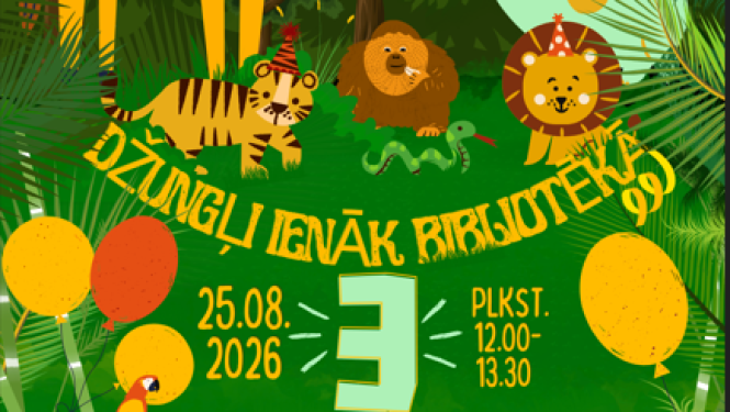 Pasākums 1. klases skolēniem "Džungļi ienāk bibliotēkā"