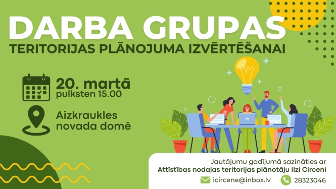 darba grupas teritorijas plānojuma izvērtēšanai