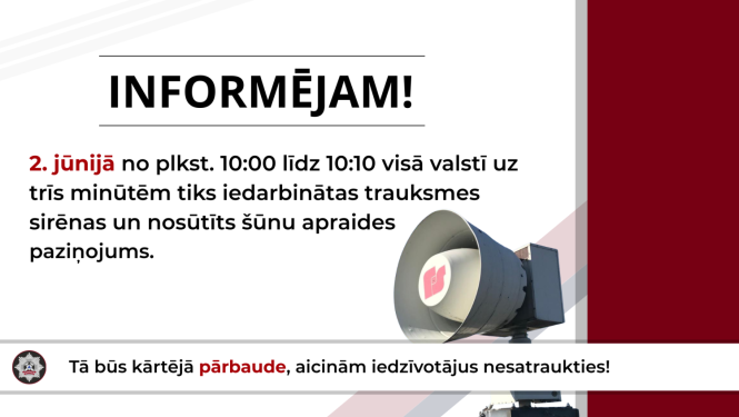 baneris par sirēnu pārbaudi