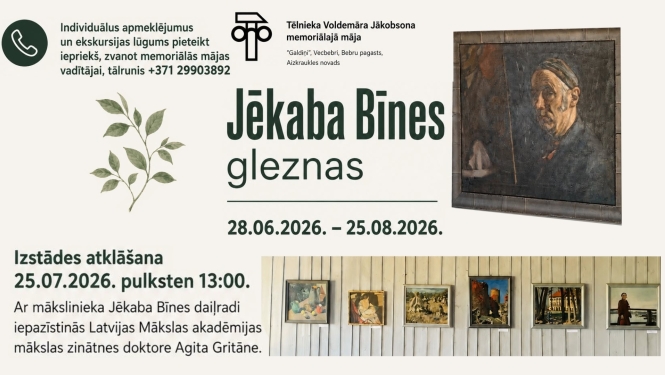 Jēkaba Bīnes gleznu izstādes atklāšana