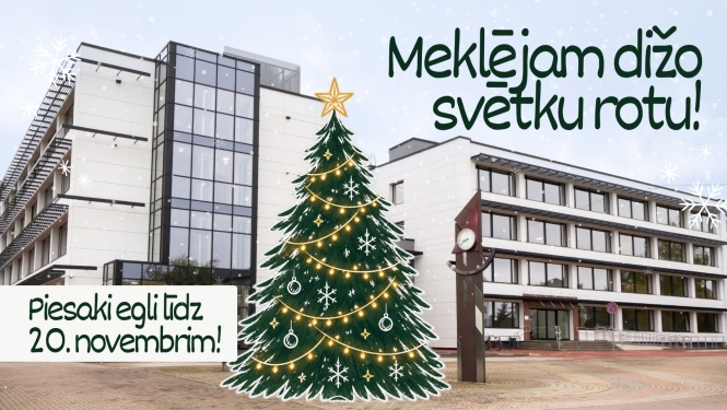 uzzīmēta egle centrālajā laukumā Aizkrauklē