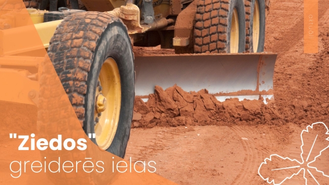 traktors greiderē ceļu
