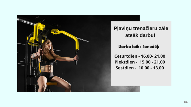 Pļaviņu trenažieru zāle atsāk darbu