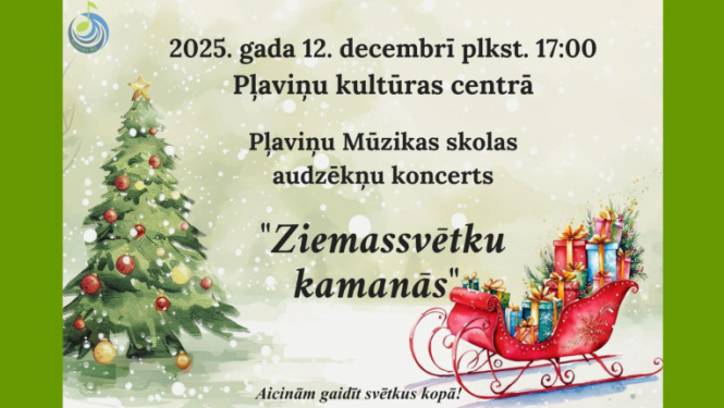 Pļaviņu mūzikas skolas audzēkņu koncerts “Ziemassvētku kamanās”