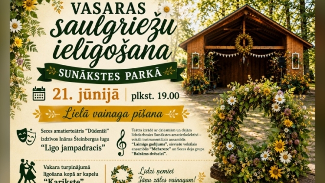 Vasaras saulgriežu ielīgošana Sunākstē