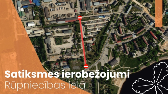 karte ar iezīmētiem satiksmes ierobežojumiem