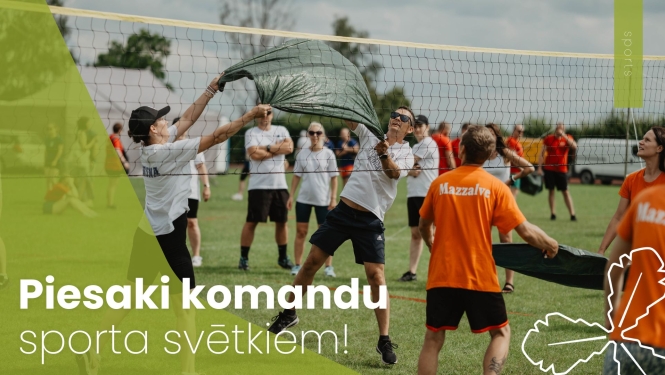cilvēki piedalās sportiskās aktivitātēs