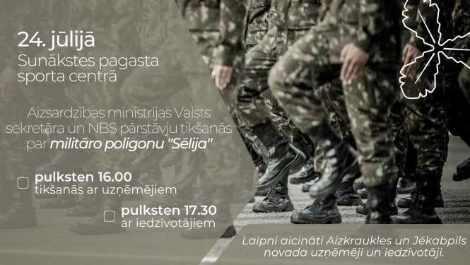 afiša par tikšanos par militāro poligonu