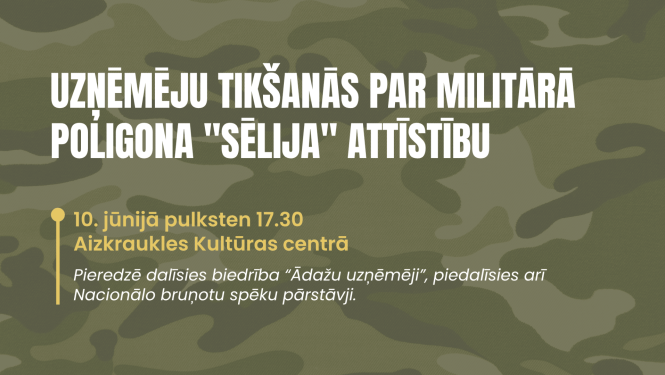 afiša par uzņēmēju tikšanos ar Nacionālo bruņoto spēku pārstāvjiem