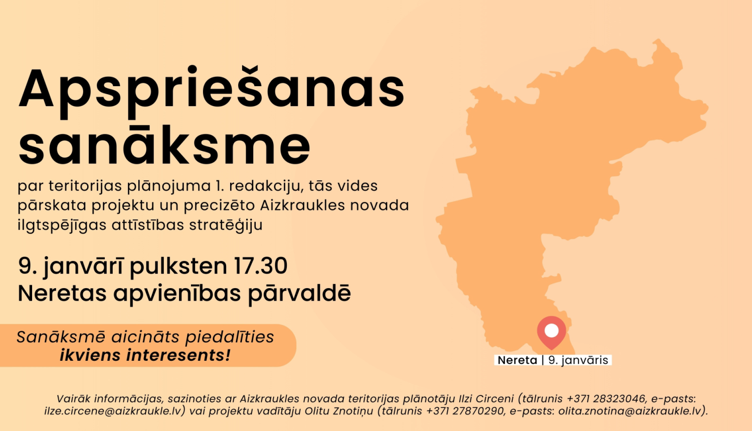 apspriešanas sanāksmes afiša