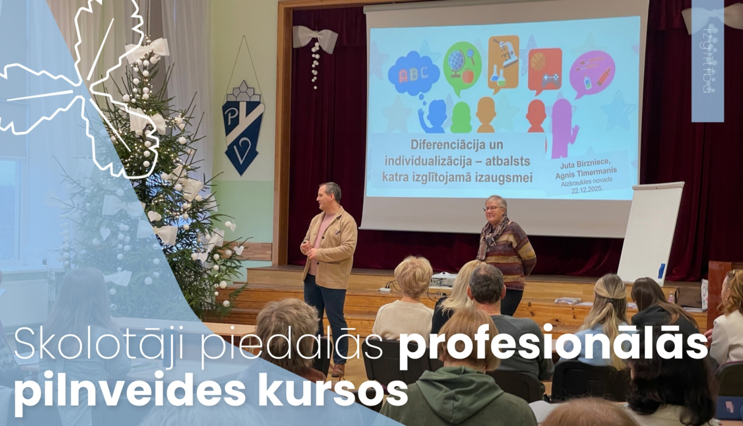 Skolotāji piedalās profesionālās pilnveides kursos