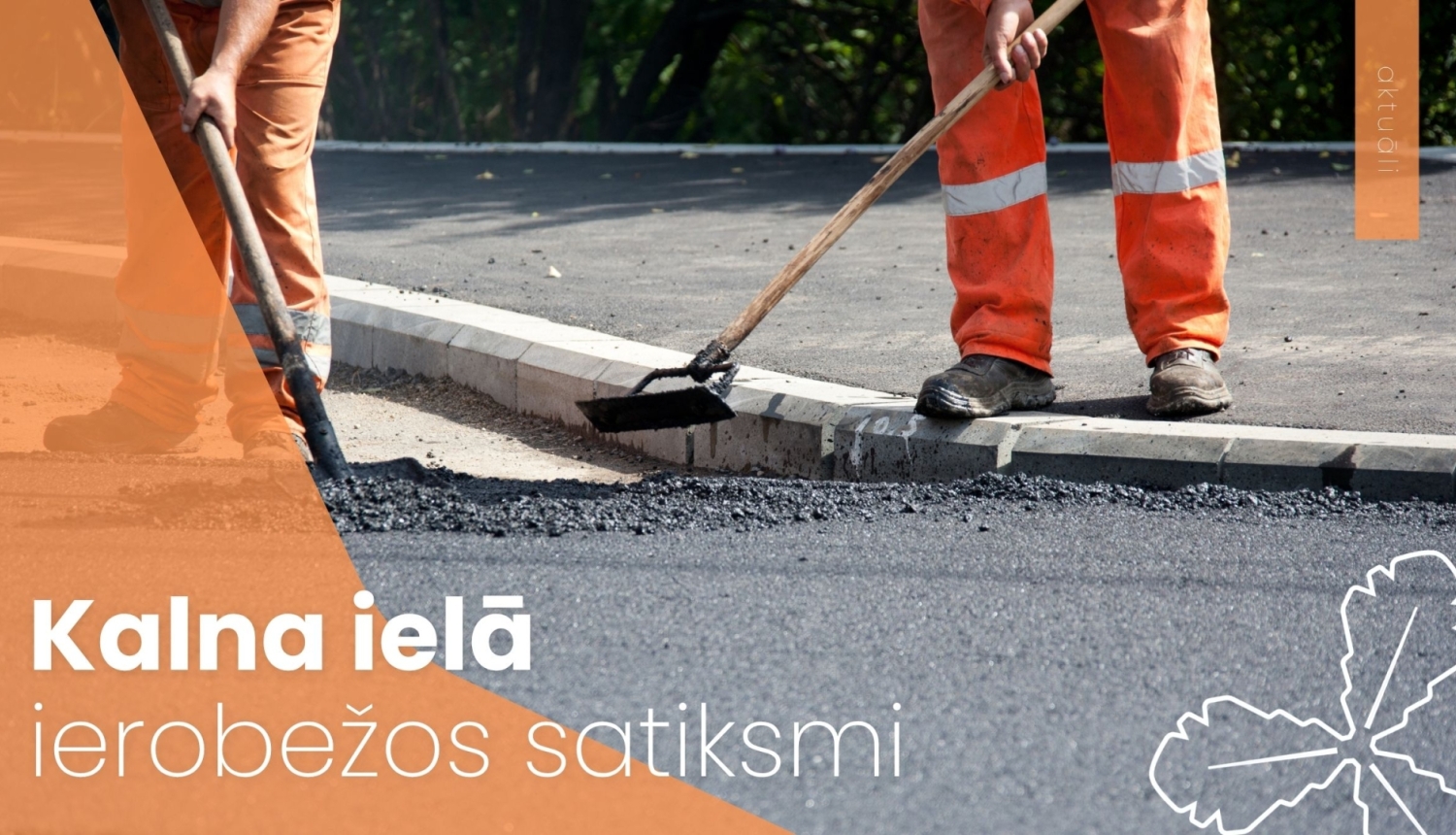 ceļa strādnieki ieklāj asfaltu