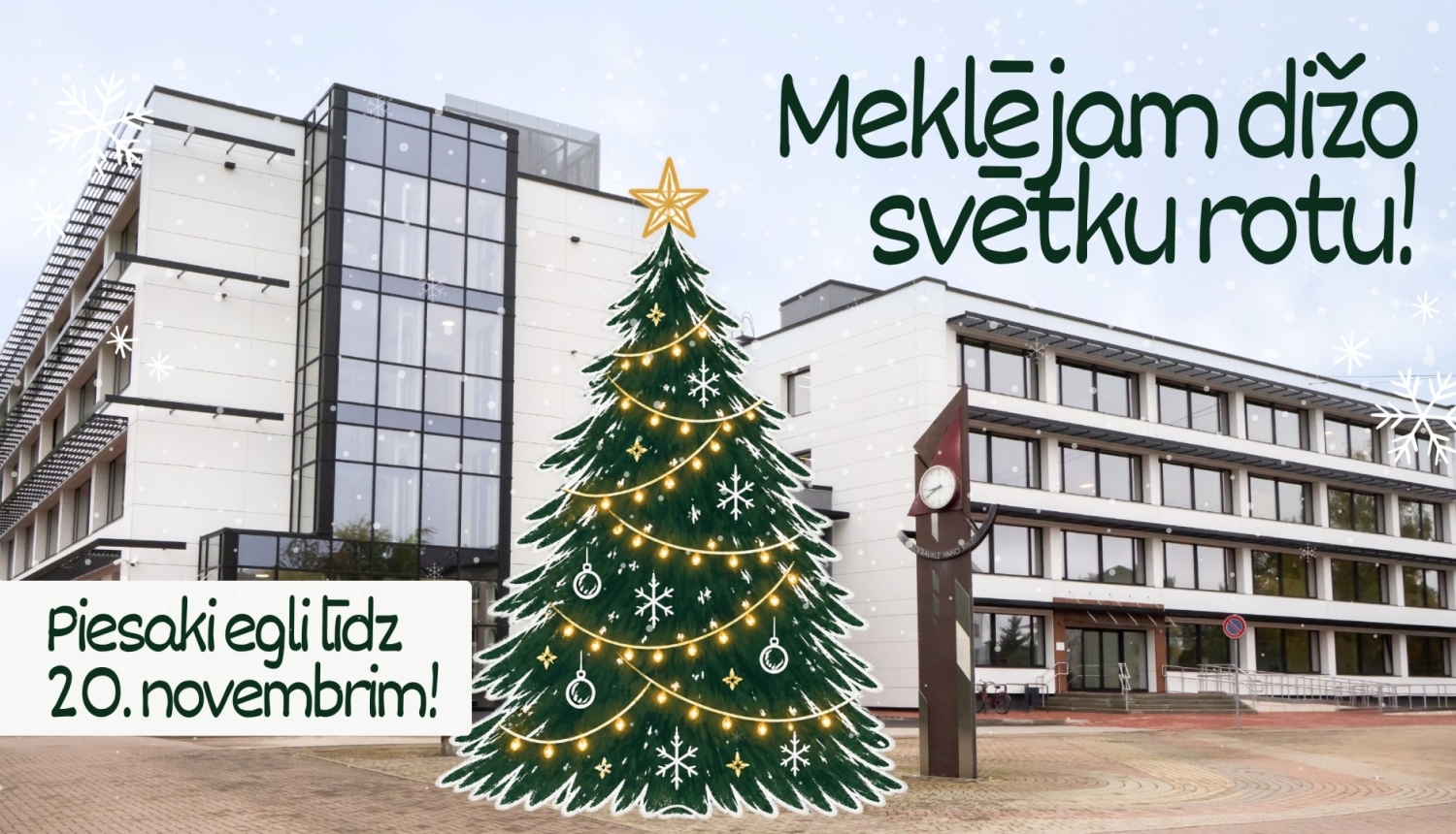 uzzīmēta egle centrālajā laukumā Aizkrauklē